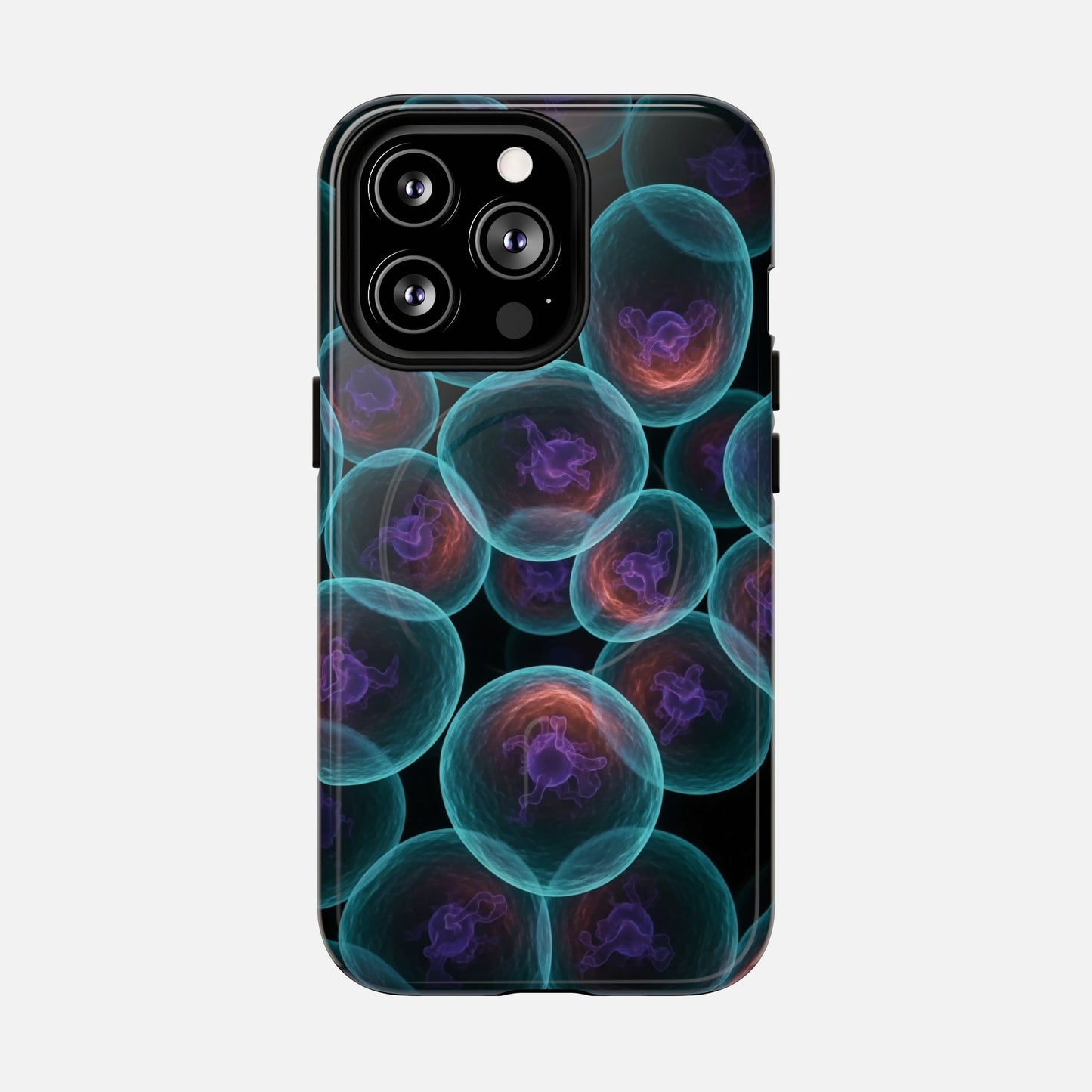 Abstract Neon Bubbles Magnetic Phone Case — Protective Tough Magnetic iPhone Cover iPhone 13 Pro Glossy Phone Case