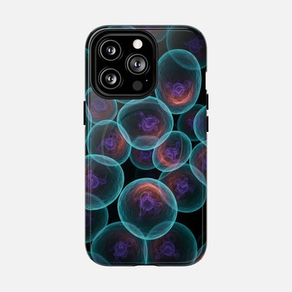 Abstract Neon Bubbles Magnetic Phone Case — Protective Tough Magnetic iPhone Cover iPhone 13 Pro Glossy Phone Case