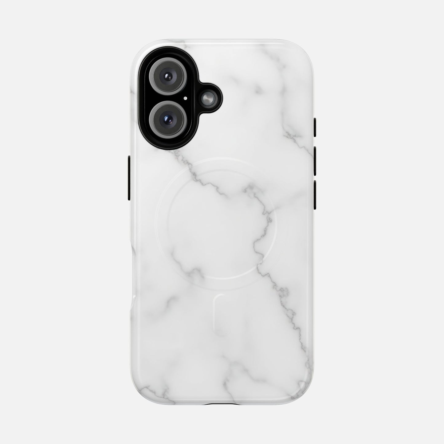 White Marble iPhone Case — Tough Magnetic | MagSafe Compatible
