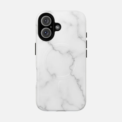 White Marble iPhone Case — Tough Magnetic | MagSafe Compatible