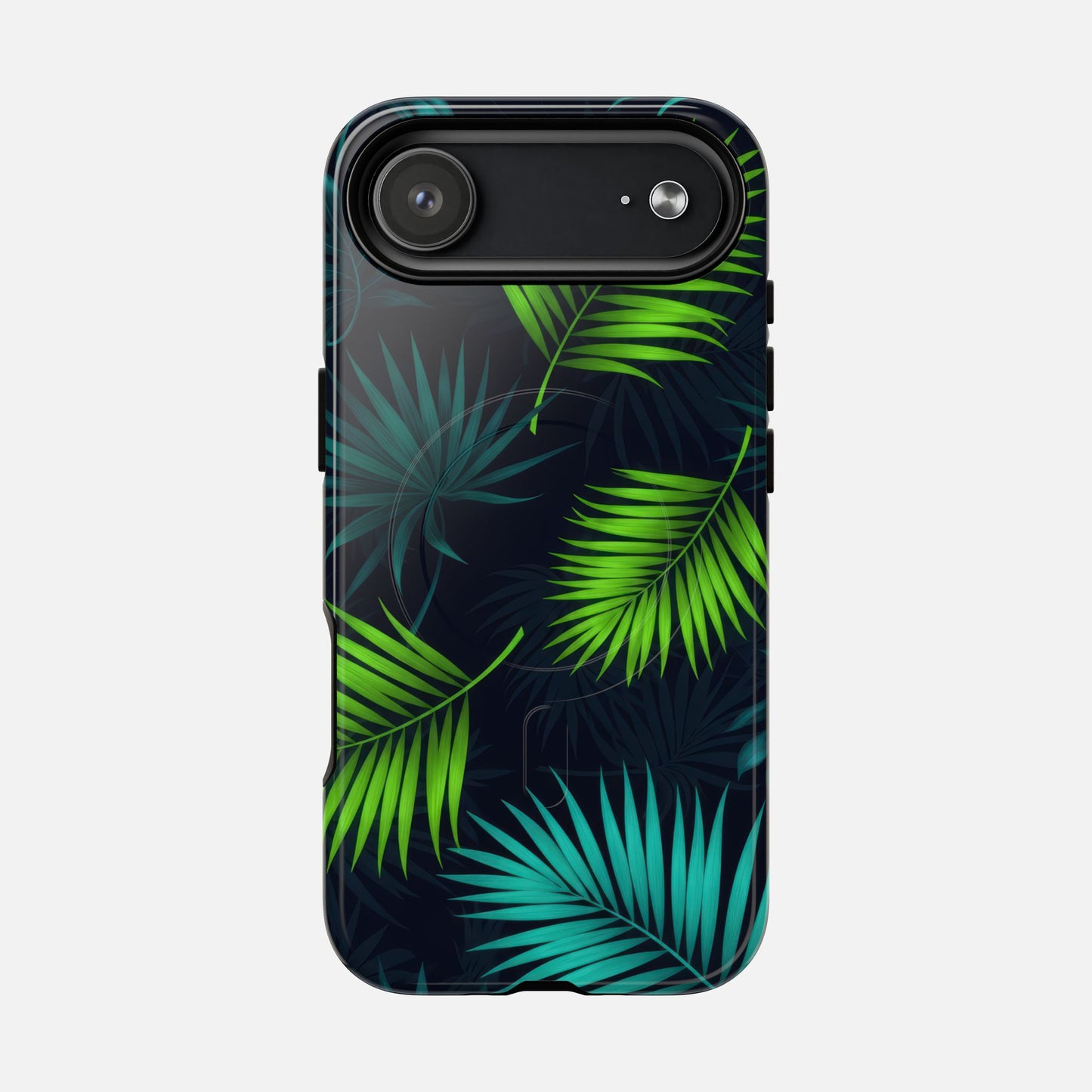 Tropical Palm Tough Magnetic Phone Case — Protective Magnetic iPhone Cover with Green Leaf Design iPhone 17 Air Glossy Phone Case