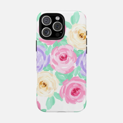 Floral Watercolor Roses iPhone Case — Tough Magnetic | MagSafe Compatible