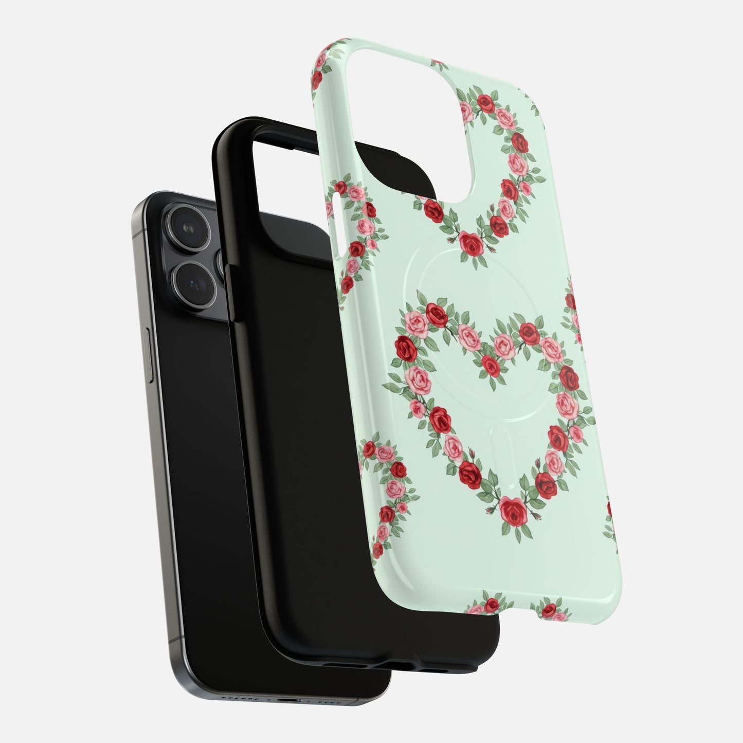 Rose Heart Floral iPhone Case — Tough Magnetic | MagSafe Compatible