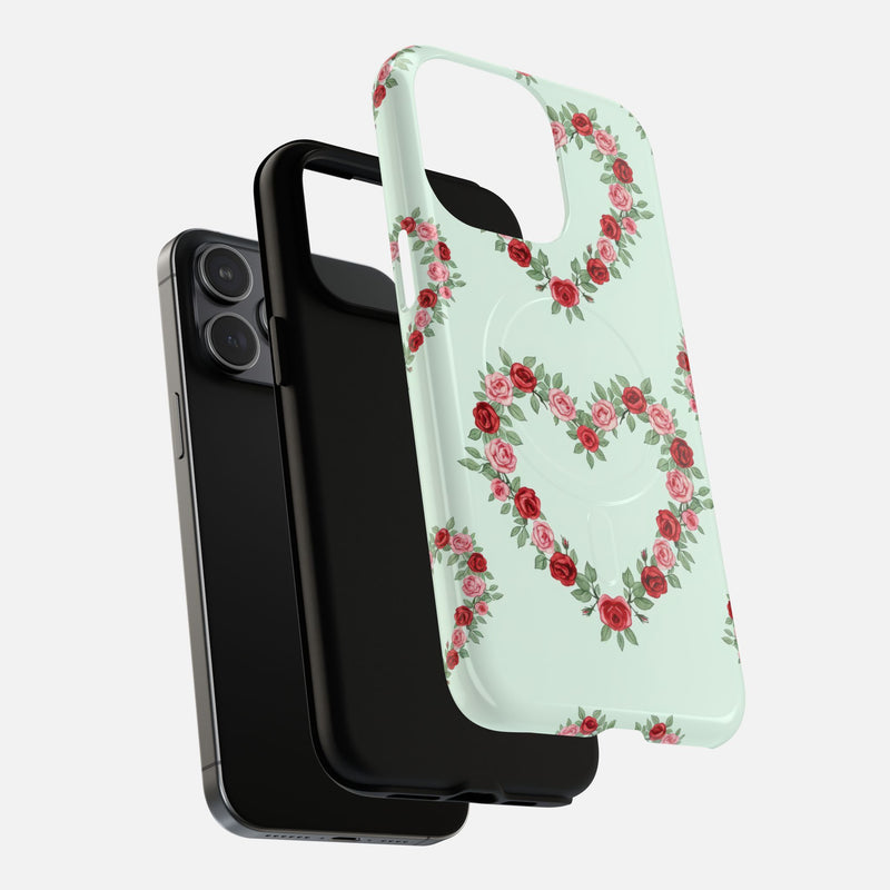 Rose Heart Floral iPhone Case — Tough Magnetic | MagSafe Compatible