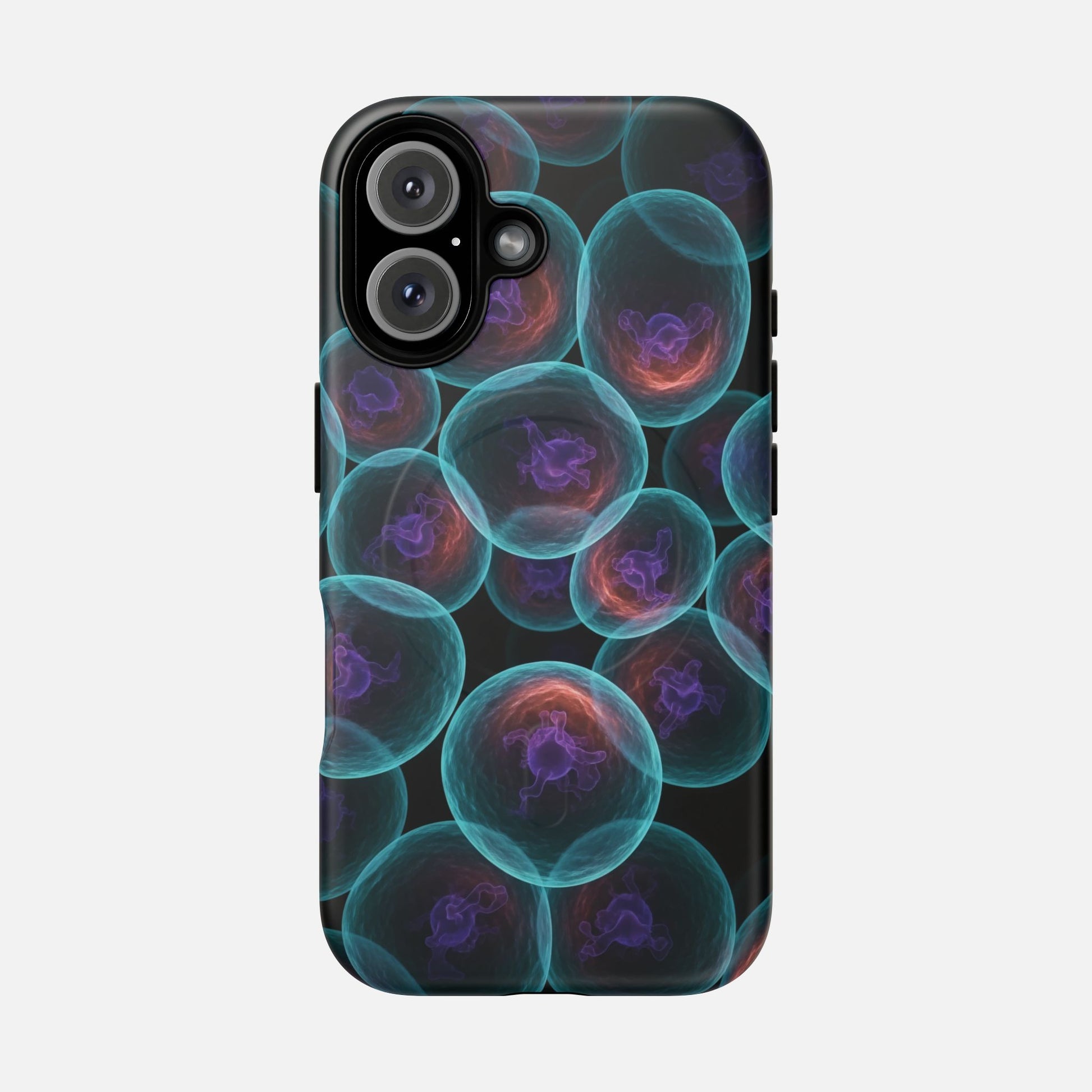 Abstract Neon Bubbles Magnetic Phone Case — Protective Tough Magnetic iPhone Cover iPhone 16 Matte Phone Case