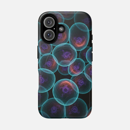 Abstract Neon Bubbles Magnetic Phone Case — Protective Tough Magnetic iPhone Cover iPhone 16 Matte Phone Case