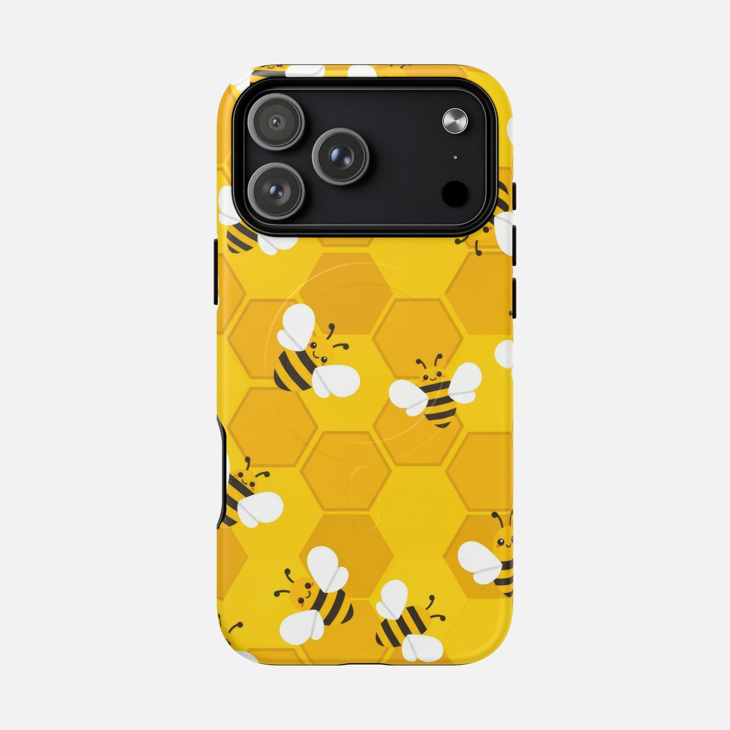 Cute Yellow Bumblebee iPhone Case — Tough Magnetic | MagSafe Compatible