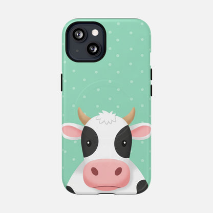 Cow Cartoon iPhone Case — Tough Magnetic | MagSafe Compatible
