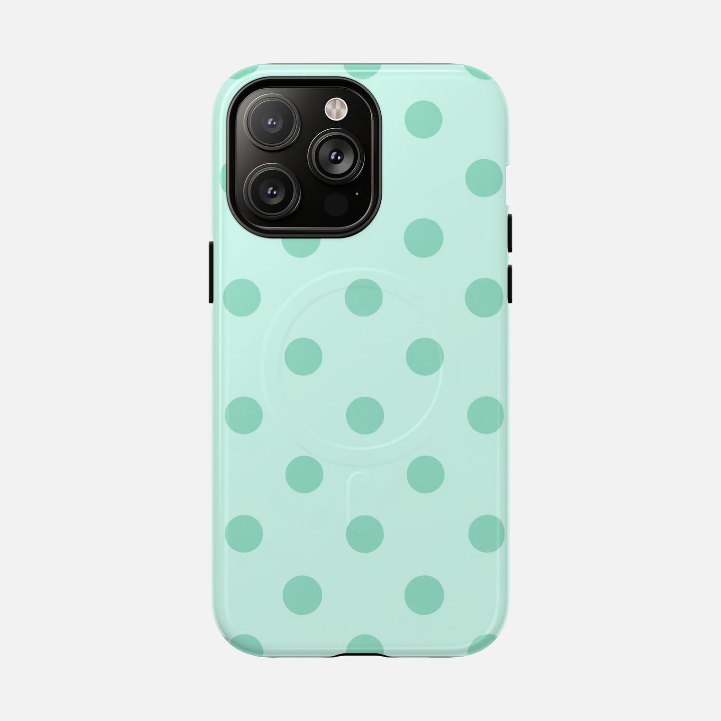 Mint Polka Dot iPhone Case — Tough Magnetic | MagSafe Compatible