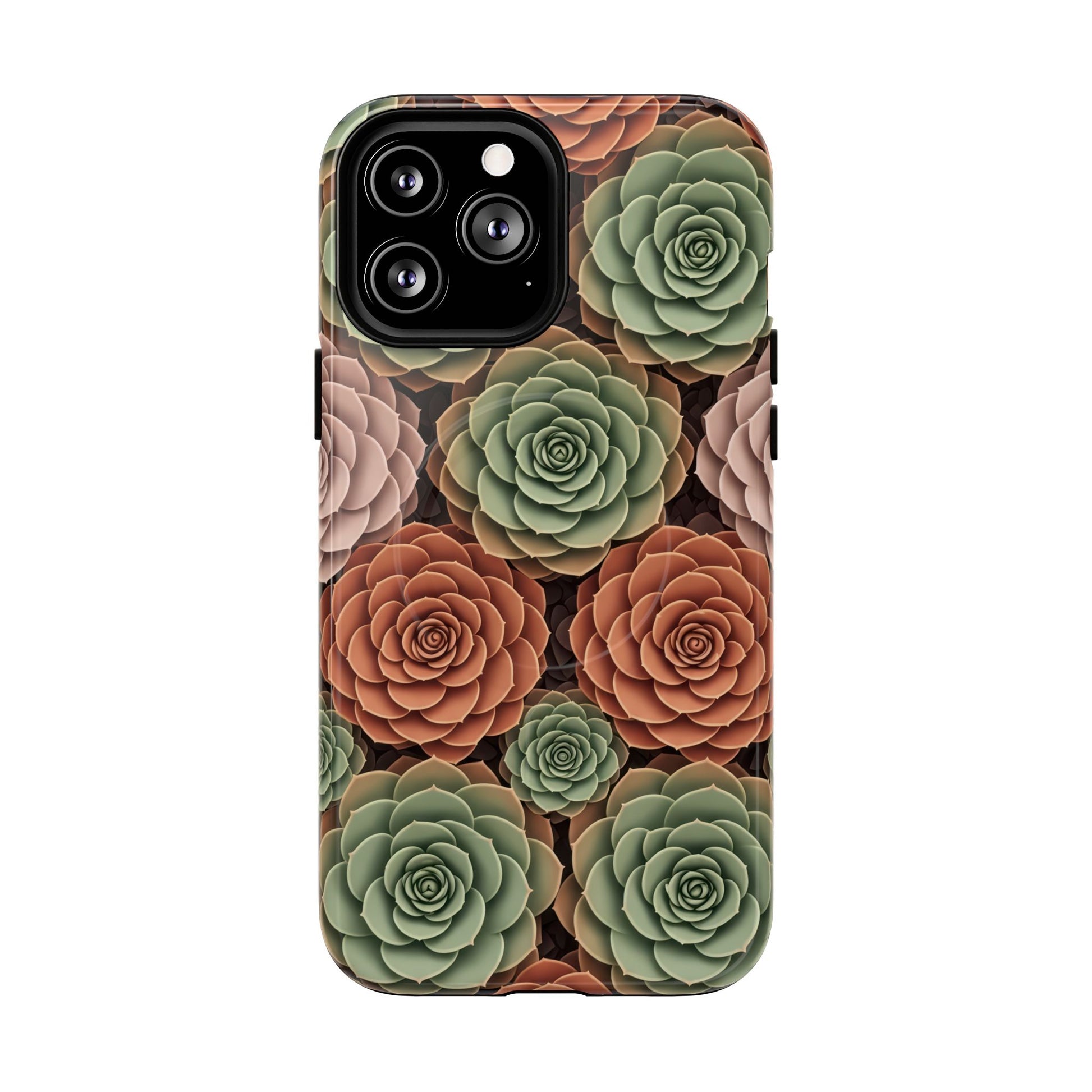 Magnetic Tough Case — Autumn Succulent Floral Phone Cover iPhone 13 Pro Max Glossy Phone Case