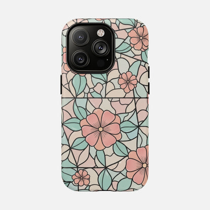 Pastel Floral Mosaic iPhone Case — Tough Magnetic | MagSafe Compatible