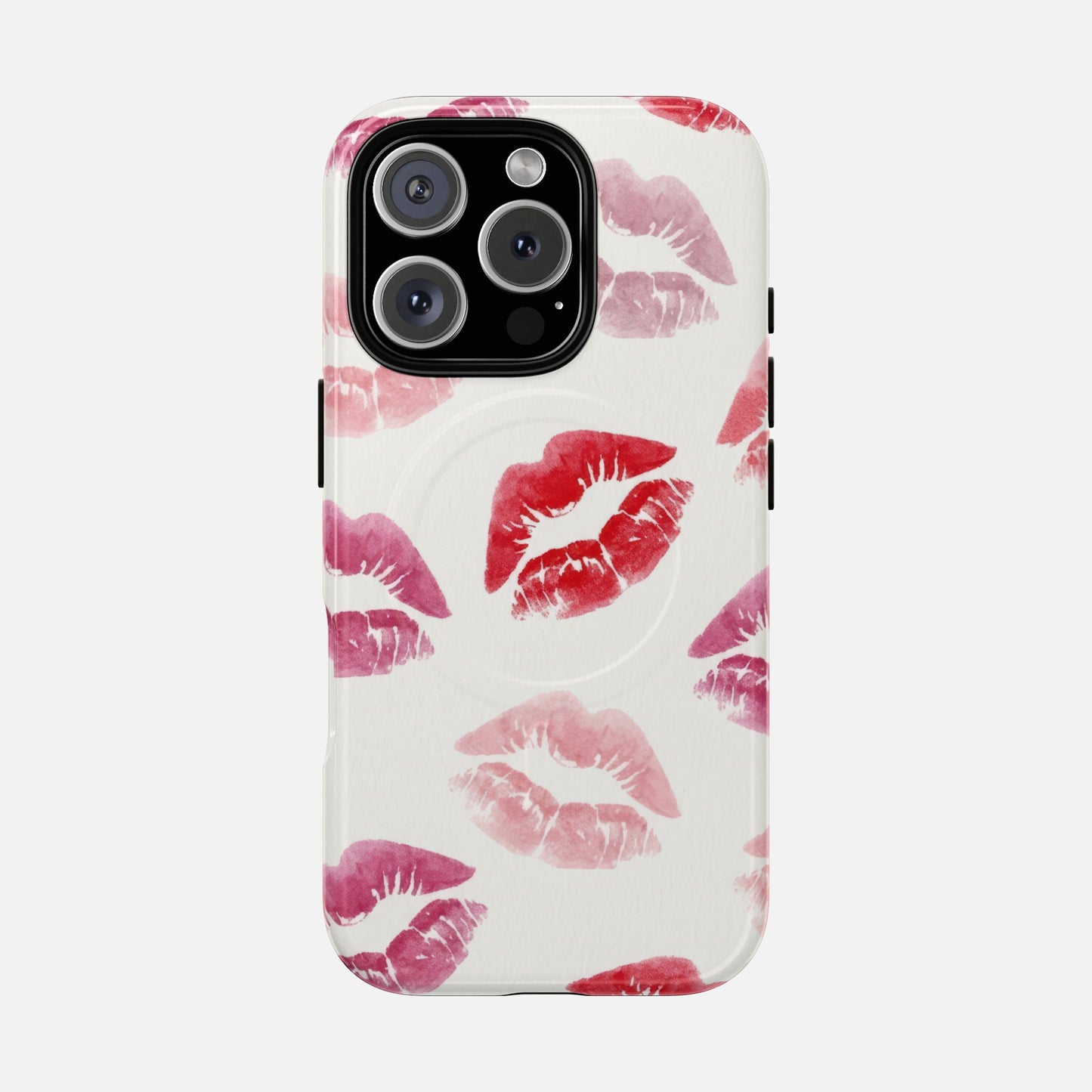 Pink Kiss Print iPhone Case — Tough Magnetic | MagSafe Compatible