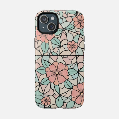 Pastel Floral Mosaic iPhone Case — Tough Magnetic | MagSafe Compatible