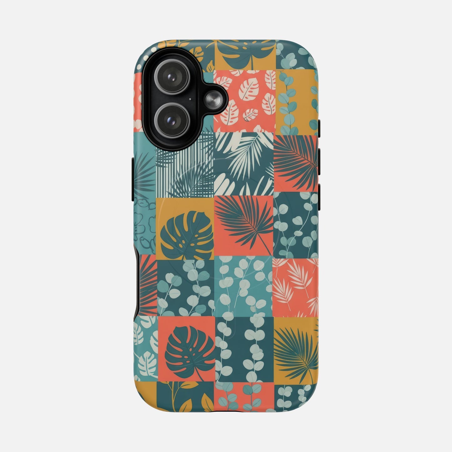 Tropical Patchwork Tough Magnetic Phone Case iPhone 17 Matte Phone Case