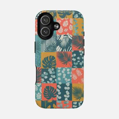 Tropical Patchwork Tough Magnetic Phone Case iPhone 17 Matte Phone Case