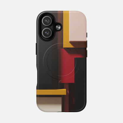 Retro Geometric Abstract iPhone Case — Tough Magnetic | MagSafe Compatible