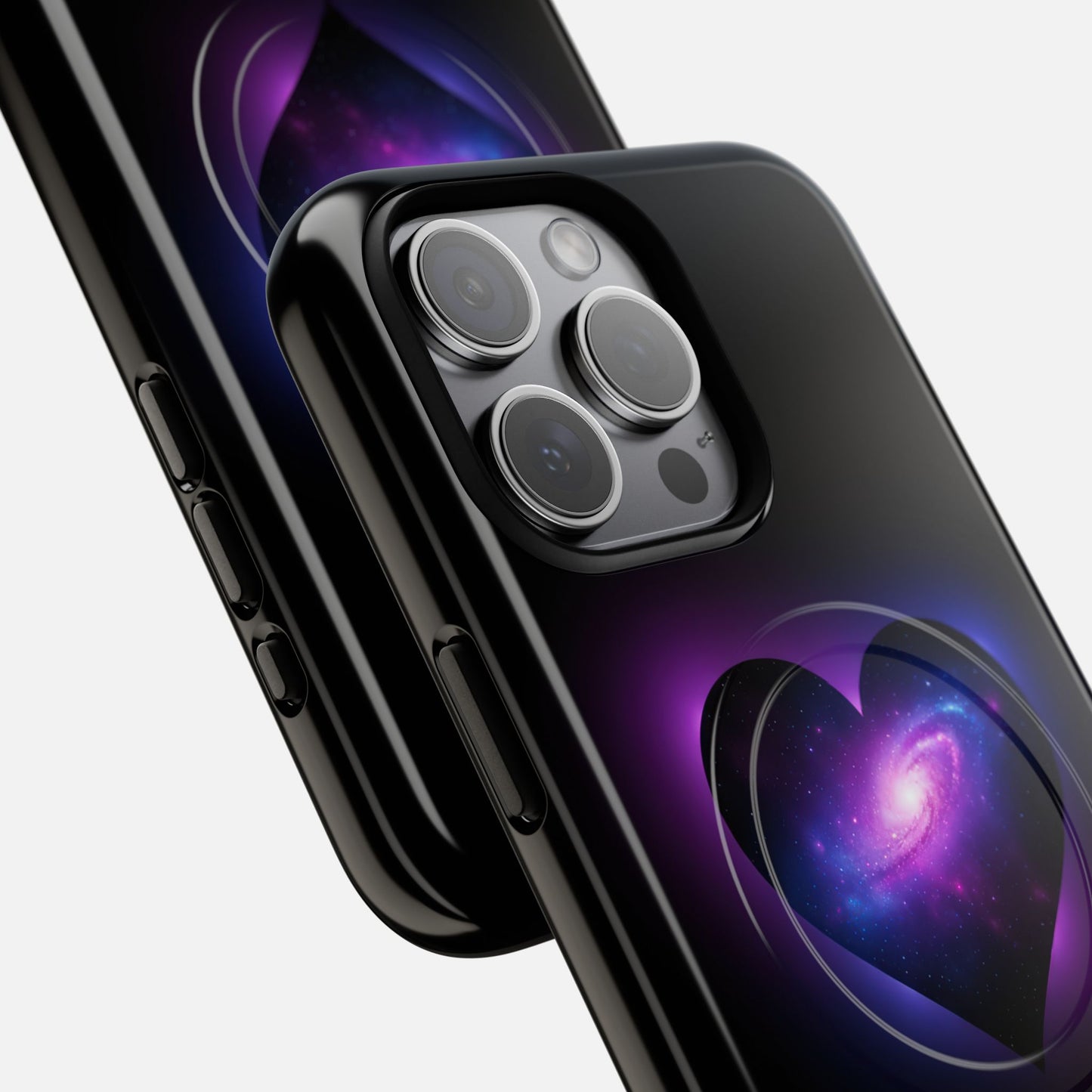 Galaxy Heart with Purple Nebula Design iPhone Case — Tough Magnetic | MagSafe Compatible