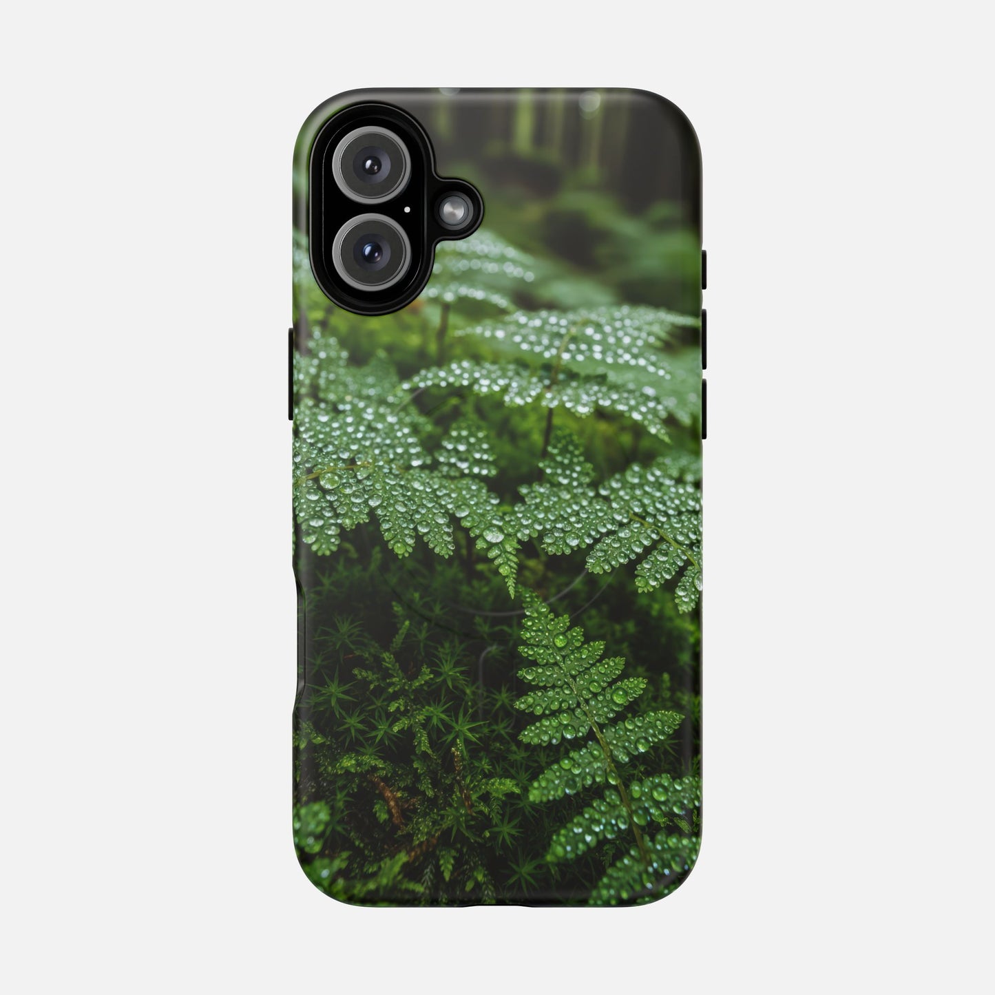 Fern Dew Tough Magnetic Phone Case — Nature Photography Protective Cover iPhone 16 Plus Matte Phone Case