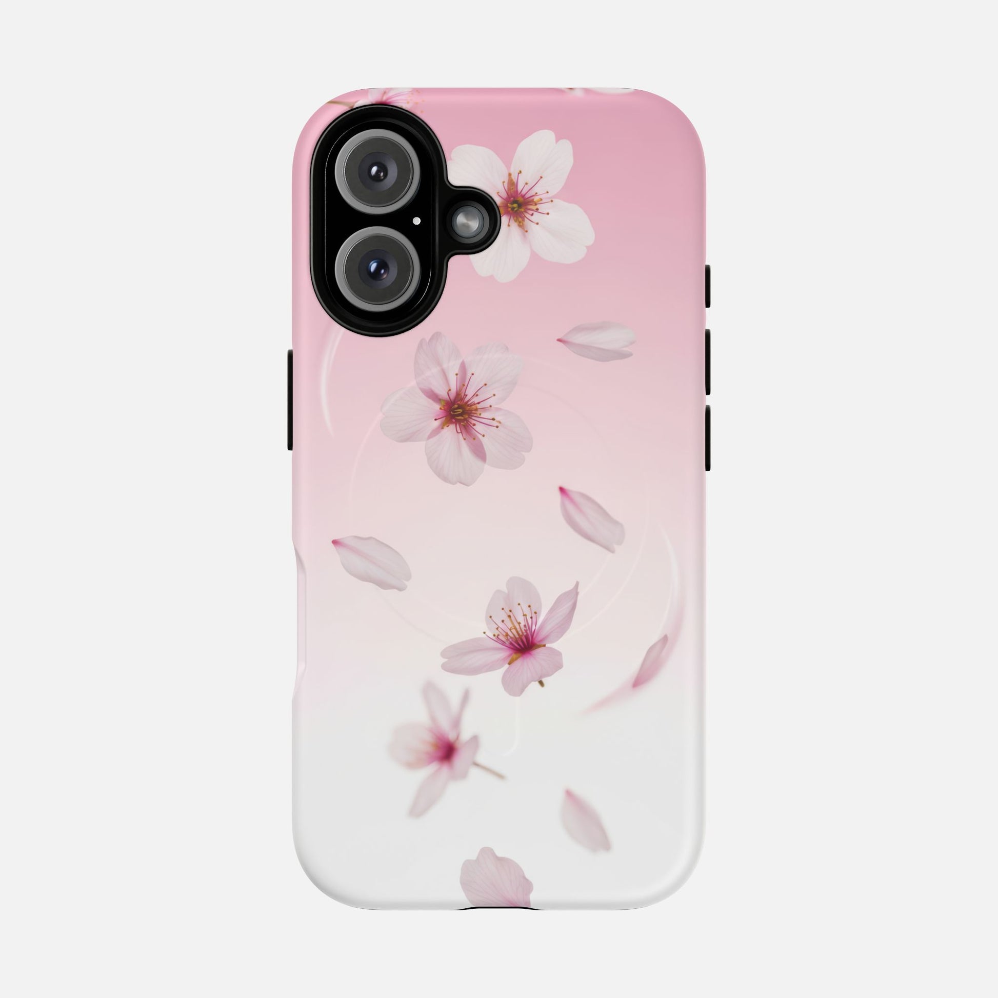 Floral Sakura Tough Magnetic Phone Case — Pink Cherry Blossom Design iPhone 16 Matte Phone Case