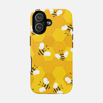 Cute Yellow Bumblebee iPhone Case — Tough Magnetic | MagSafe Compatible