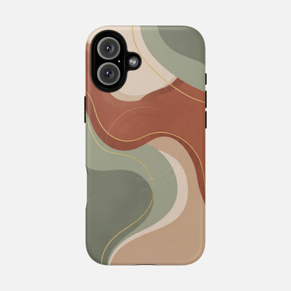 Abstract Earth Tone iPhone Case — Tough Magnetic | MagSafe Compatible
