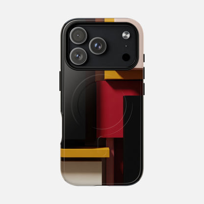Retro Geometric Abstract iPhone Case — Tough Magnetic | MagSafe Compatible
