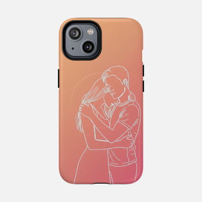 Romantic Outline Couple iPhone Case — Tough Magnetic | MagSafe Compatible