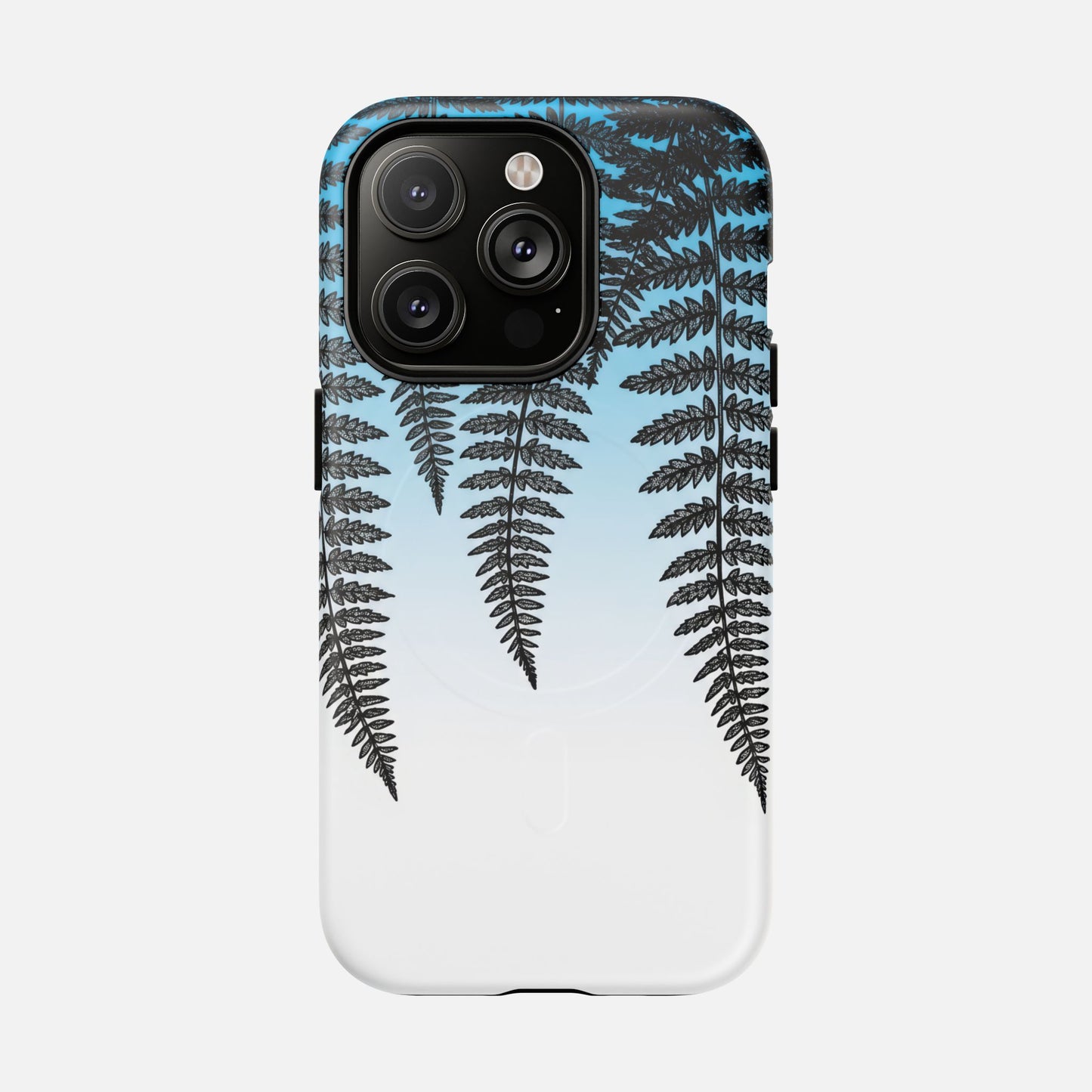 Fern Silhouette With Blue Ombre iPhone Case — Tough Magnetic | MagSafe Compatible
