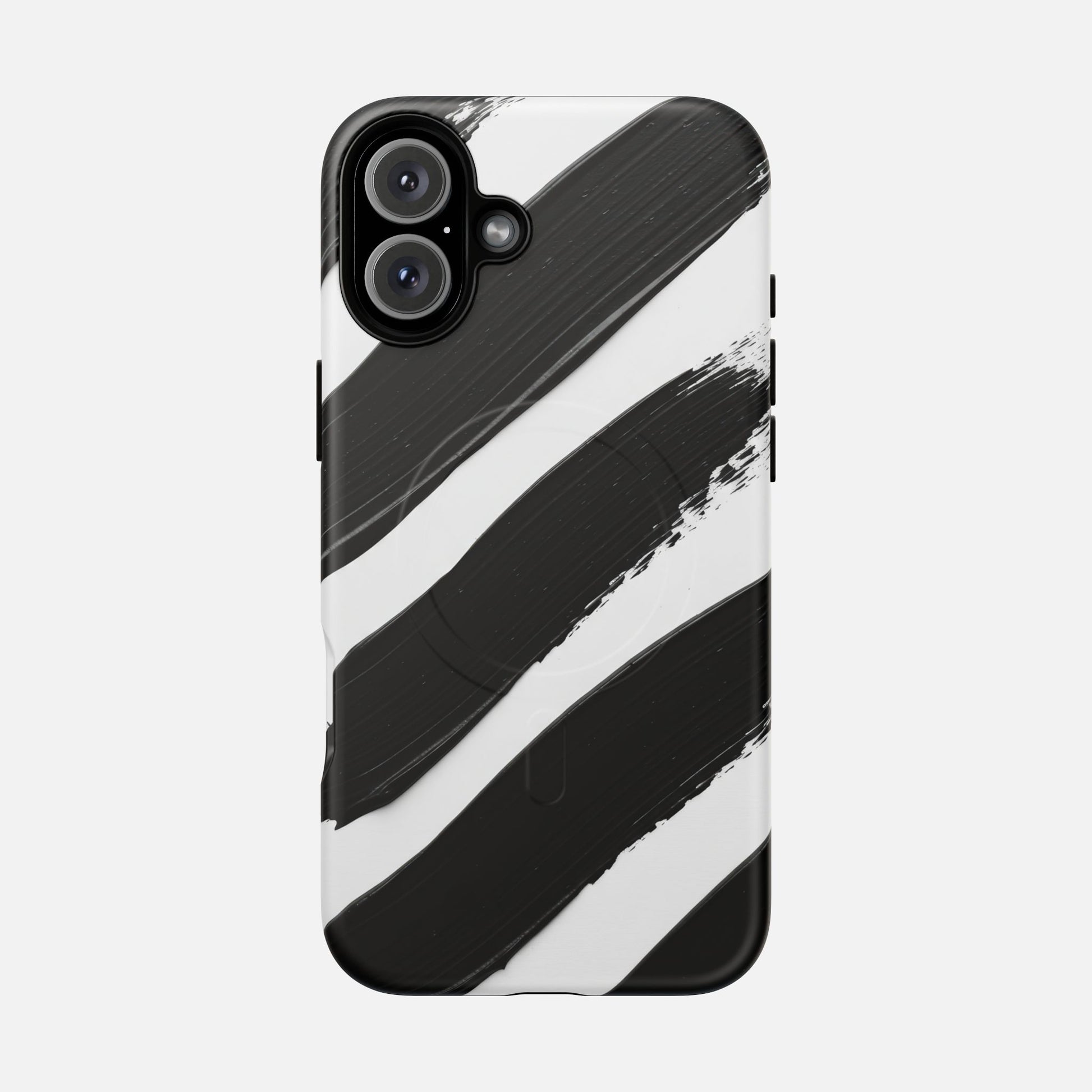 Abstract Black Brushstroke Magnetic Phone Case iPhone 16 Plus Matte Phone Case