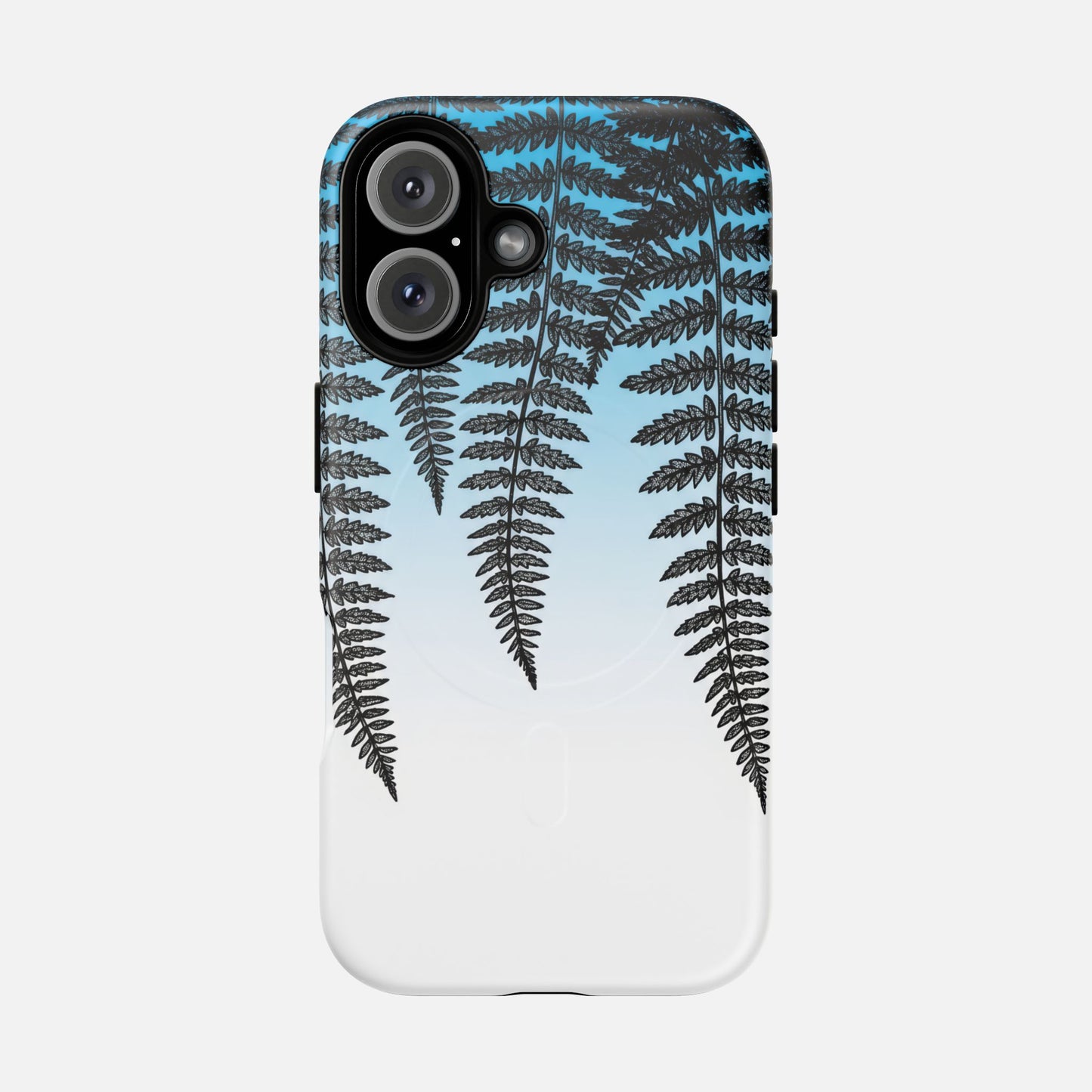 Fern Silhouette With Blue Ombre iPhone Case — Tough Magnetic | MagSafe Compatible