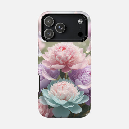 Floral Peony Tough Magnetic Phone Case — Pastel Peony Garden Protective Cover iPhone 17 Pro Max Matte Phone Case