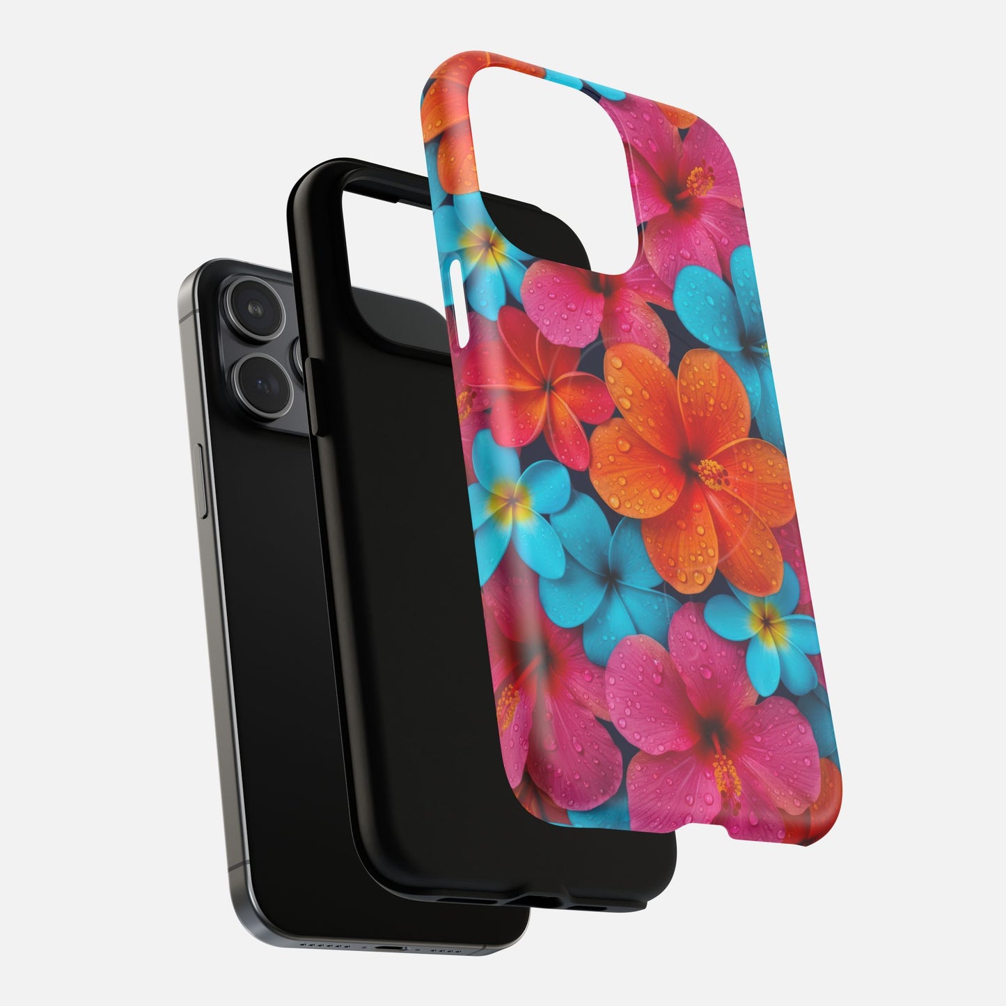Colorful Tropical Plumeria Floral iPhone Case — Tough Magnetic | MagSafe Compatible