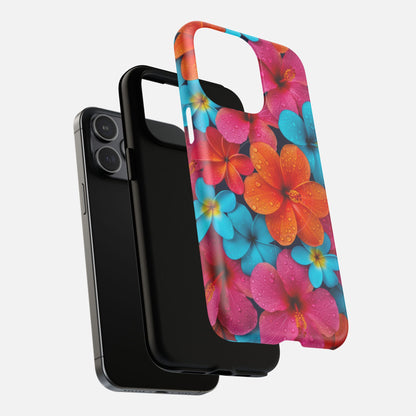 Colorful Tropical Plumeria Floral iPhone Case — Tough Magnetic | MagSafe Compatible