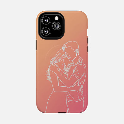 Romantic Outline Couple iPhone Case — Tough Magnetic | MagSafe Compatible