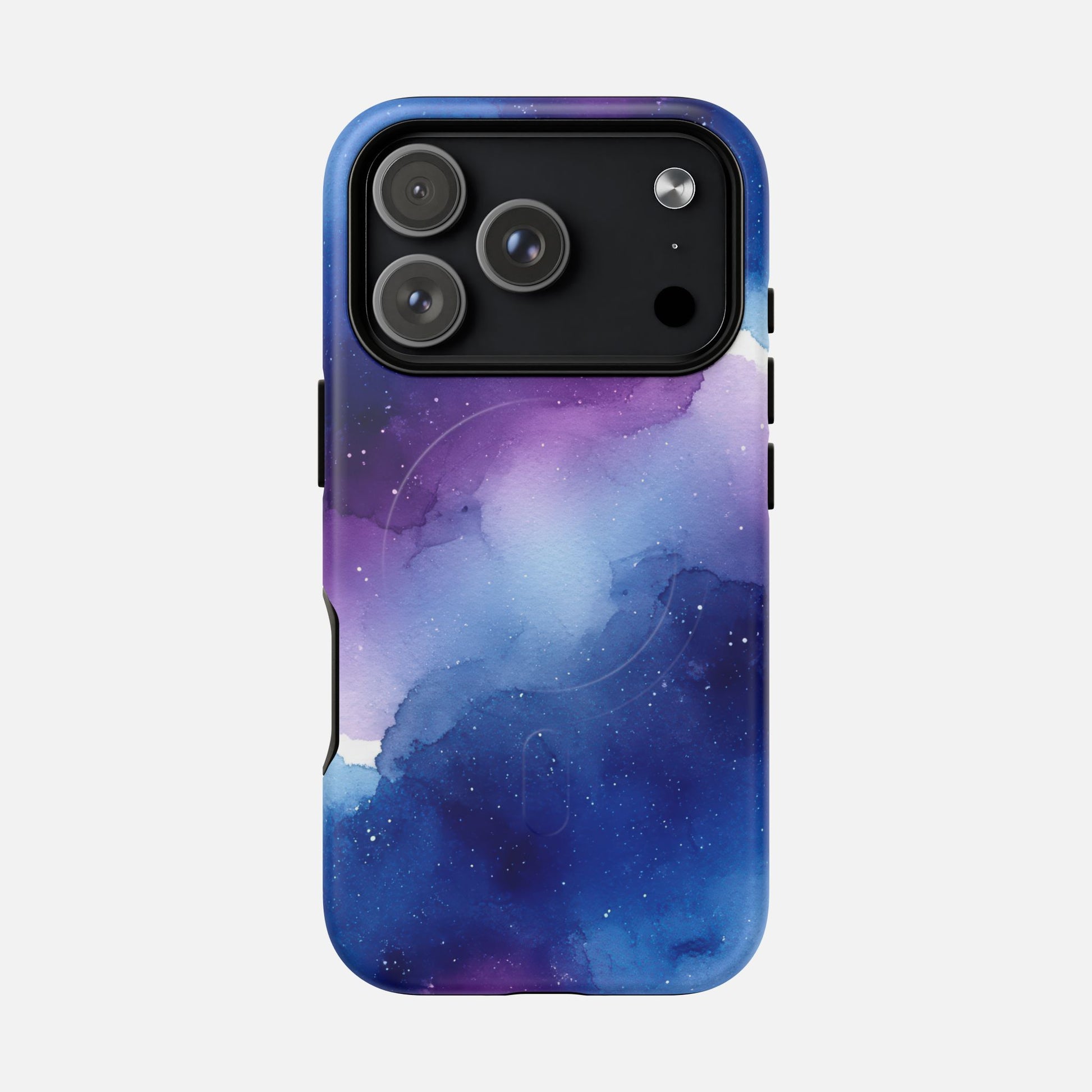 Galaxy Watercolor Tough Magnetic Phone Case — Blue Purple Nebula MagSafe Cover iPhone 17 Pro Matte Phone Case