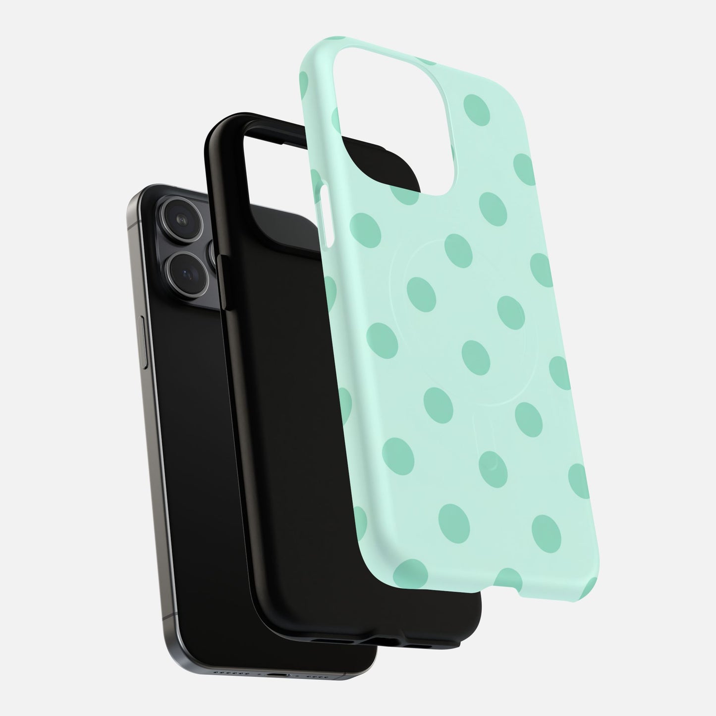 Mint Polka Dot iPhone Case — Tough Magnetic | MagSafe Compatible