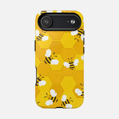Cute Yellow Bumblebee iPhone Case — Tough Magnetic | MagSafe Compatible