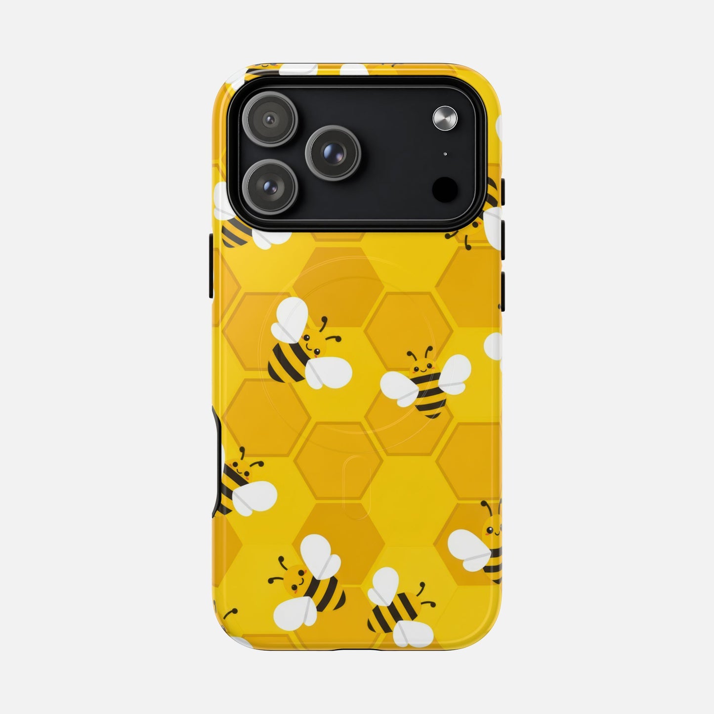 Cute Yellow Bumblebee iPhone Case — Tough Magnetic | MagSafe Compatible