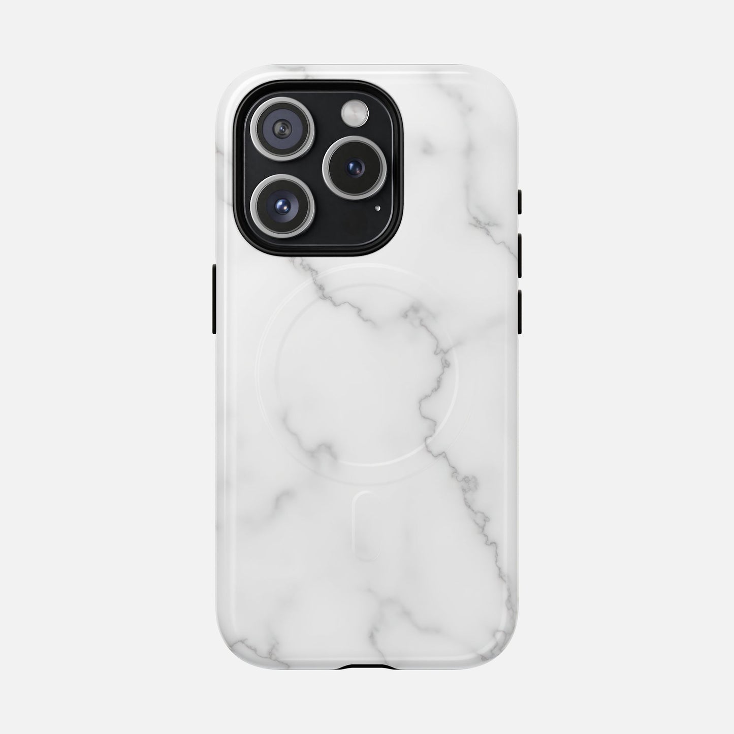 White Marble iPhone Case — Tough Magnetic | MagSafe Compatible