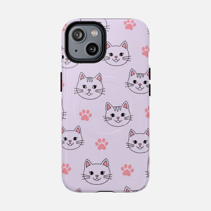 Cute Pink Cat Paw iPhone Case — Tough Magnetic | MagSafe Compatible