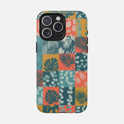Tropical Patchwork Tough Magnetic Phone Case iPhone 15 Pro Max Matte Phone Case