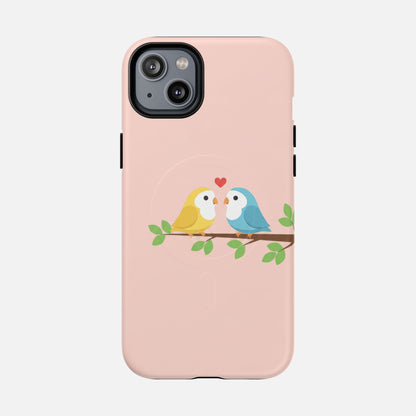Cute Love Birds iPhone Case — Tough Magnetic | MagSafe Compatible