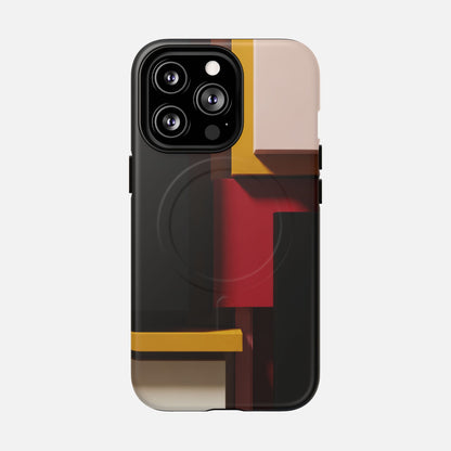 Retro Geometric Abstract iPhone Case — Tough Magnetic | MagSafe Compatible
