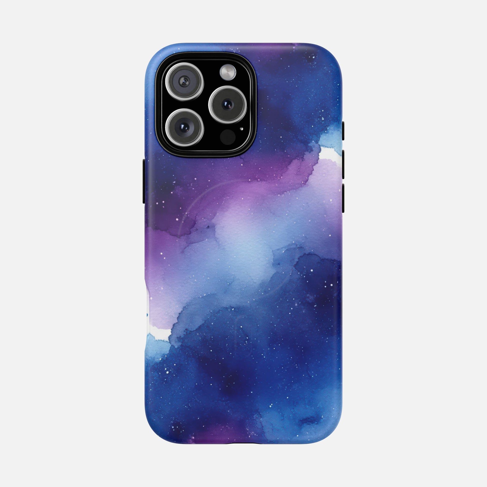 Galaxy Watercolor Tough Magnetic Phone Case — Blue Purple Nebula MagSafe Cover iPhone 16 Pro Max Matte Phone Case