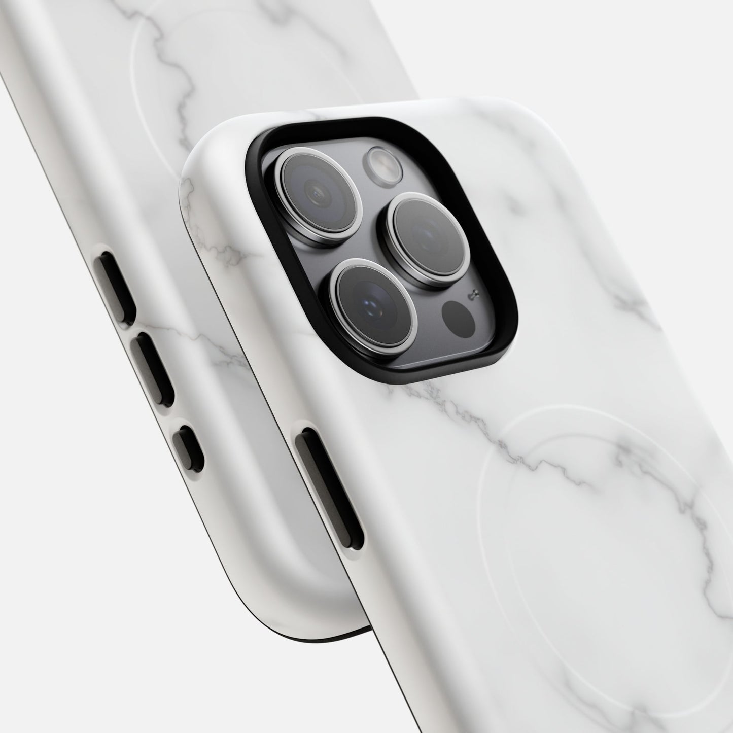 White Marble iPhone Case — Tough Magnetic | MagSafe Compatible