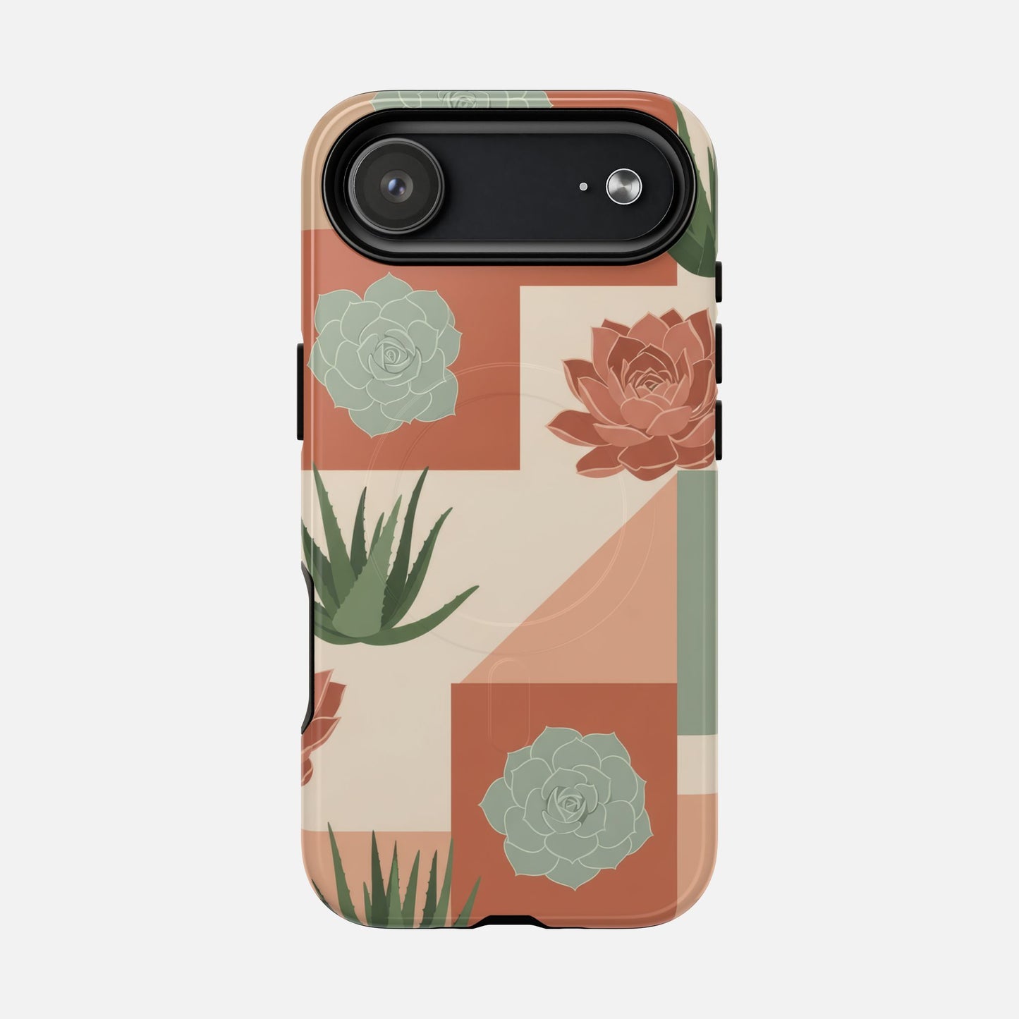 Succulent Pattern Tough Magnetic Phone Case iPhone 17 Air Glossy Phone Case