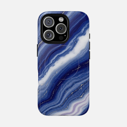 Blue Agate iPhone Case — Tough Magnetic | MagSafe Compatible