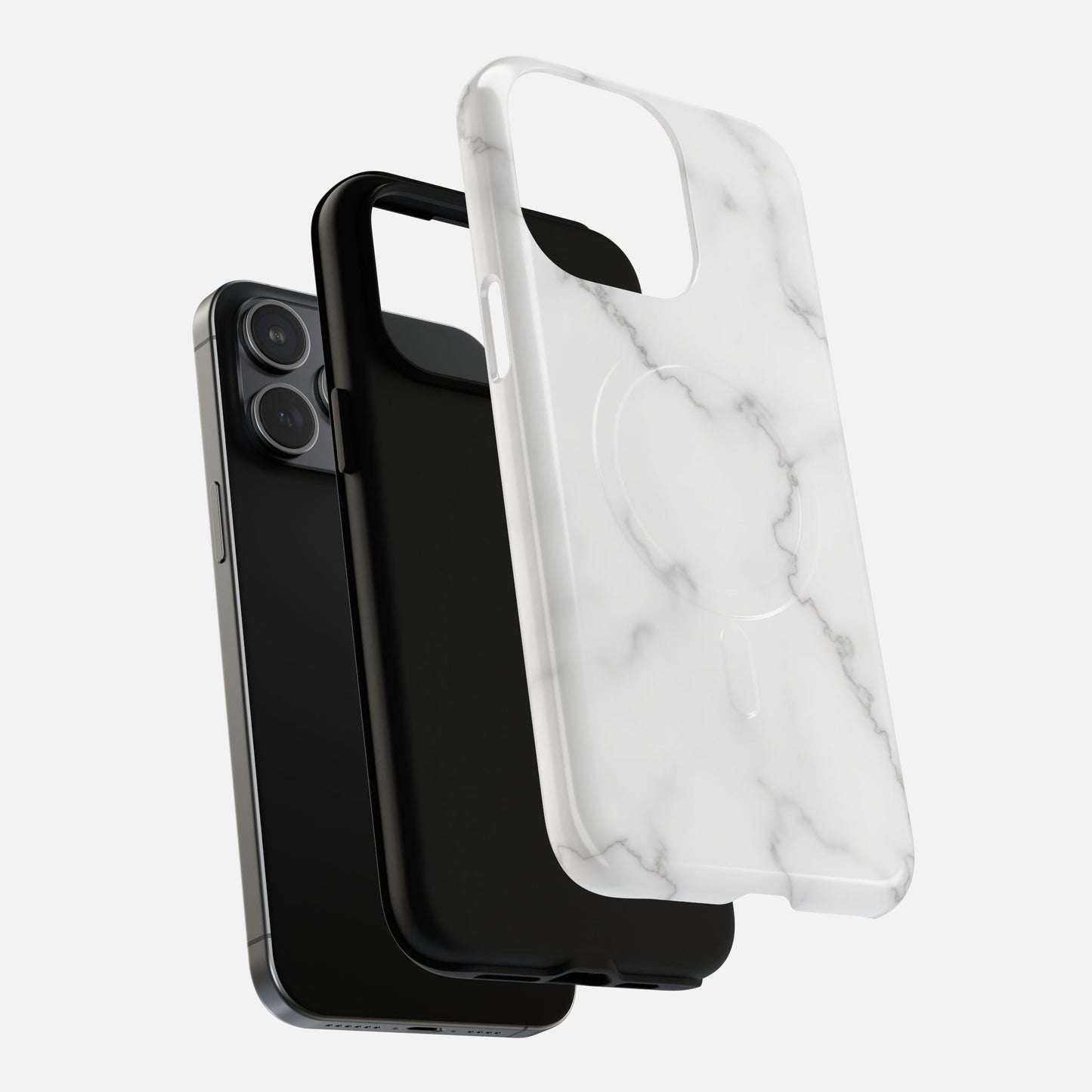 White Marble iPhone Case — Tough Magnetic | MagSafe Compatible