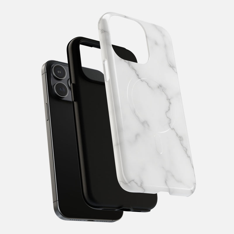 White Marble iPhone Case — Tough Magnetic | MagSafe Compatible