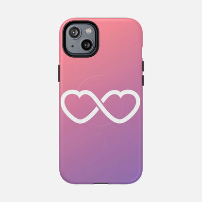 Infinity Heart With Pink Gradient iPhone Case — Tough Magnetic | MagSafe Compatible